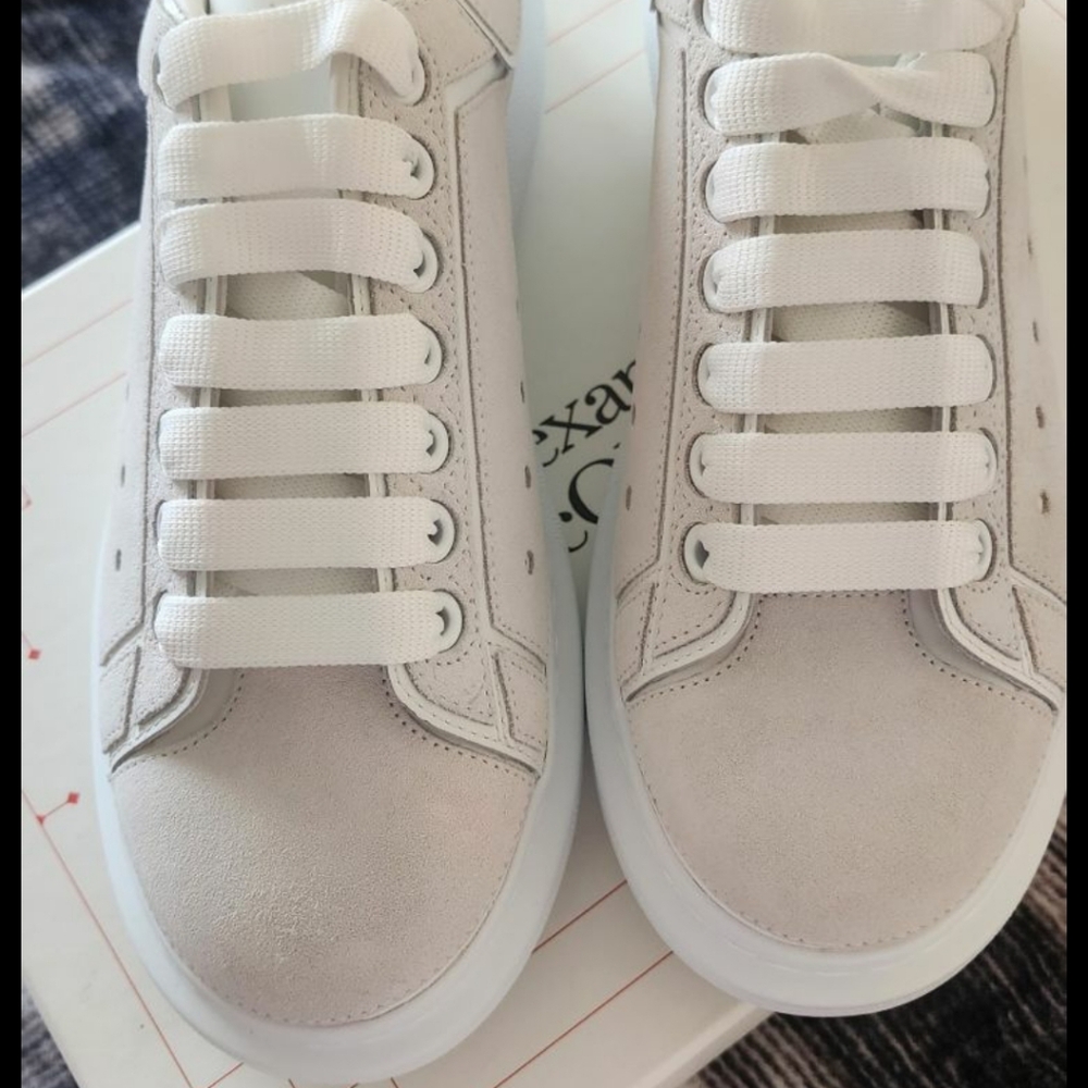 Alexander Mcqueen White Suede Sneaker